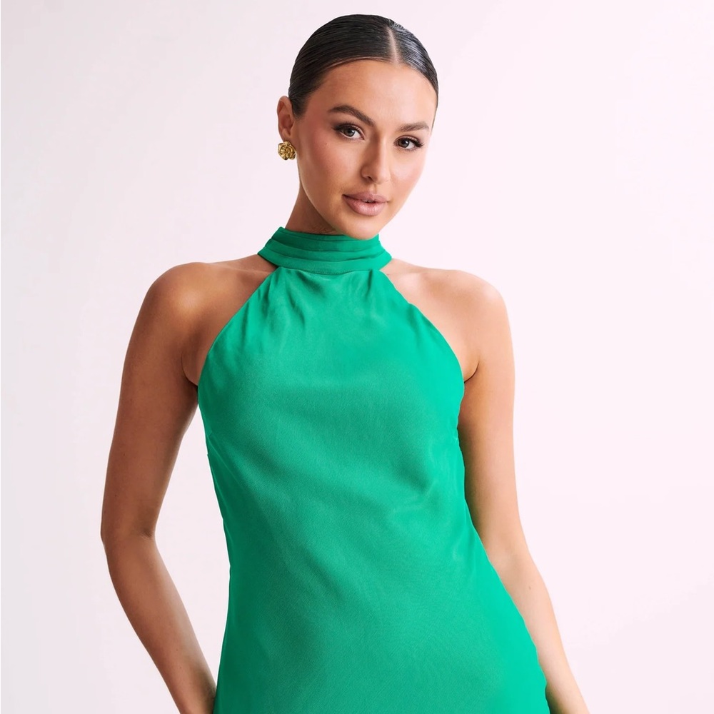 Claire Satin Drape Back Maxi Dress - Picture 4 of 14